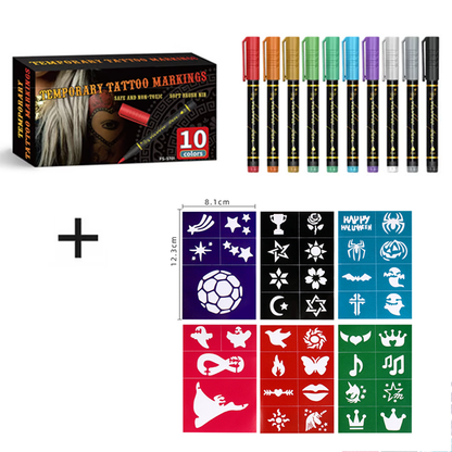 🎨Perfect For Unique Body Art🔥Temporary Tattoo Markers for Skin