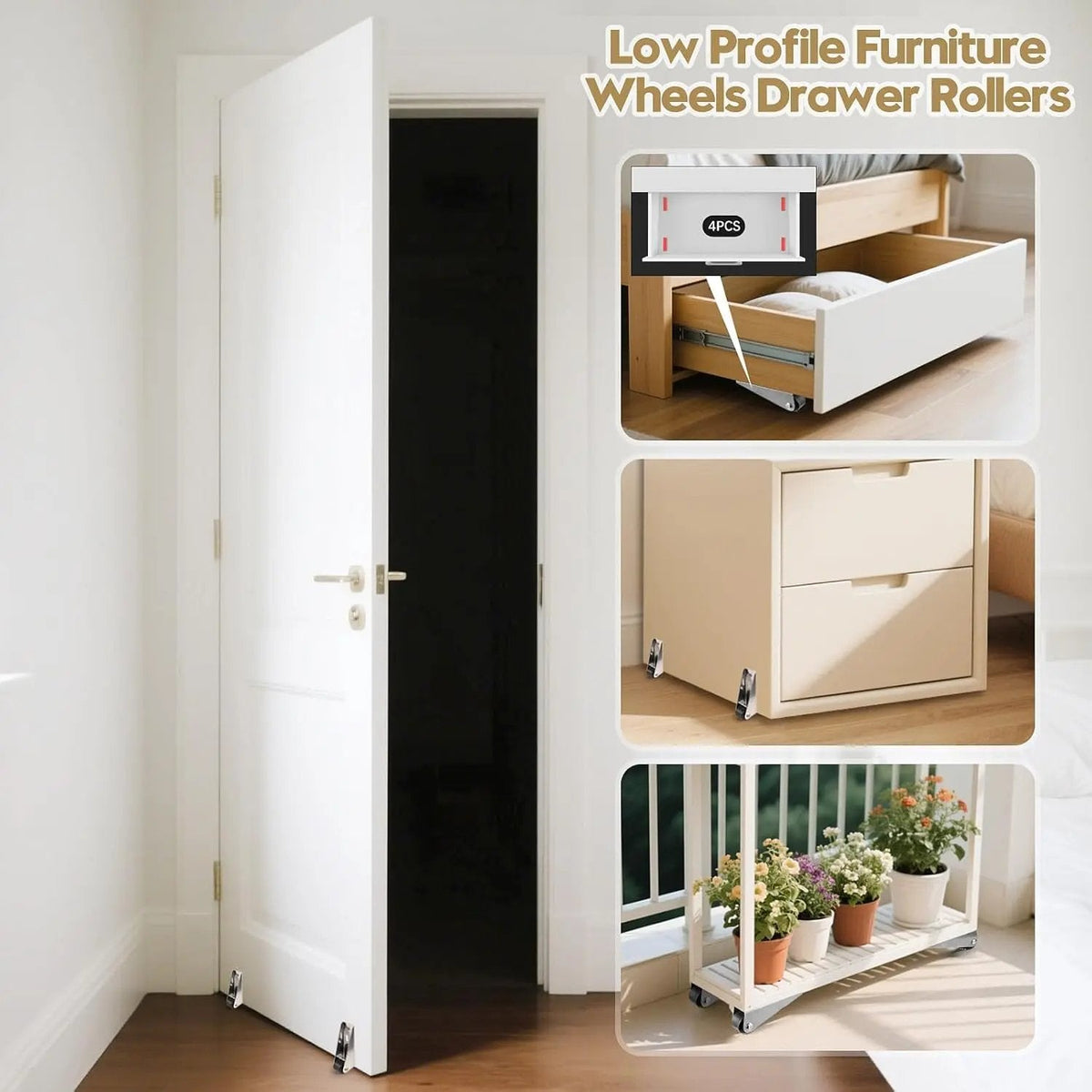 Wheel Sliding Door Bottom Guide(2 Pcs)