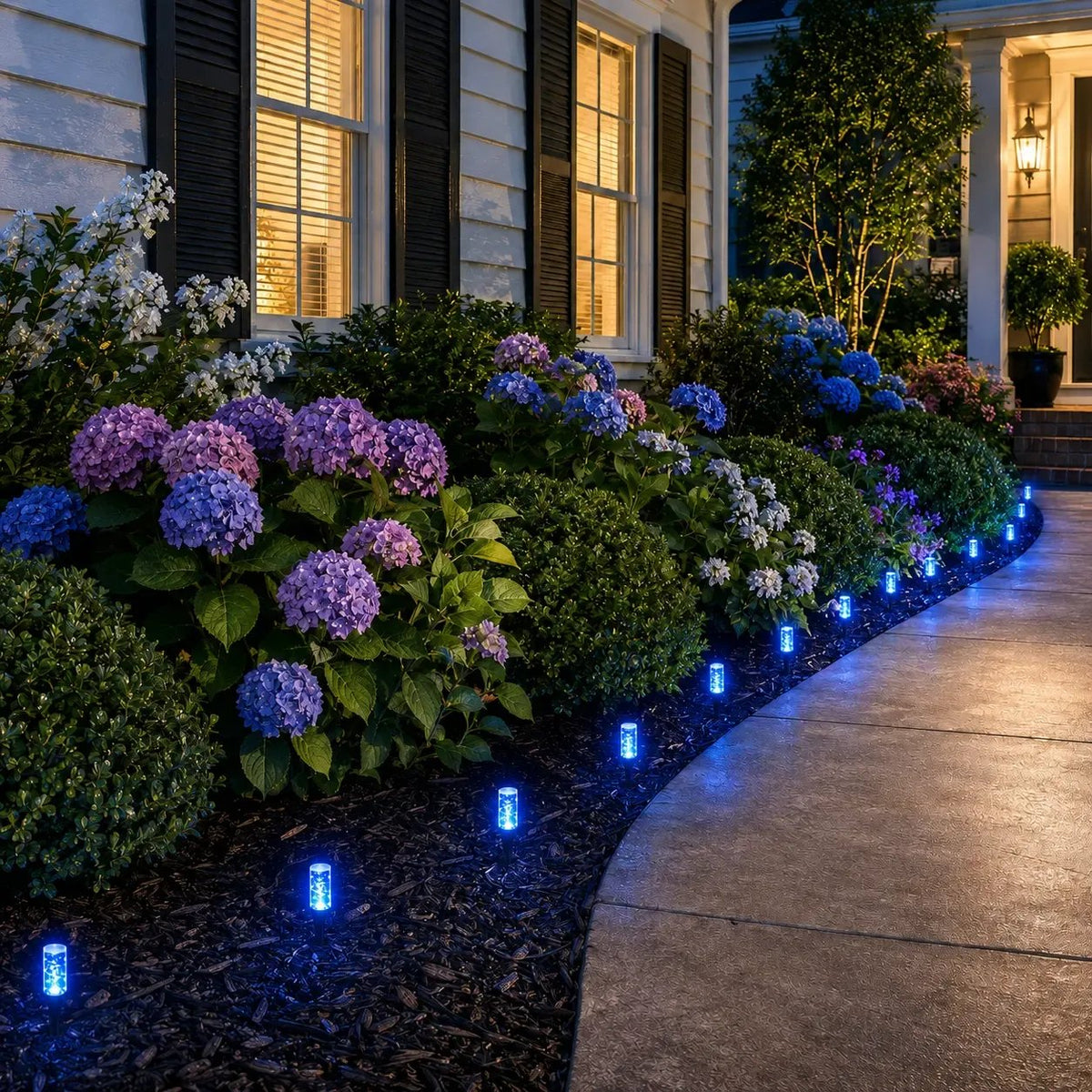 2026 Hot Sale💙 20-Pack Blue Bubble Solar Garden Stake Lights
