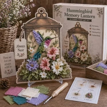 🕊️ Always Near 3D Fabric Poke Art Memory Lantern Kit