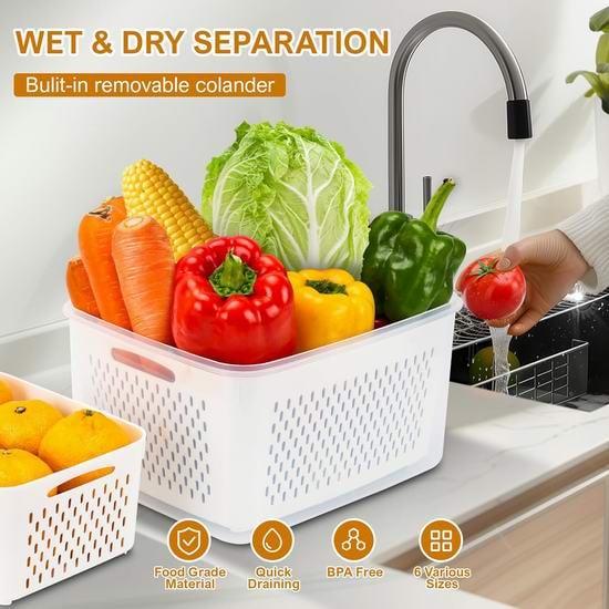 Food Storage Containers for Refrigerator Organization(3-6 PCS)