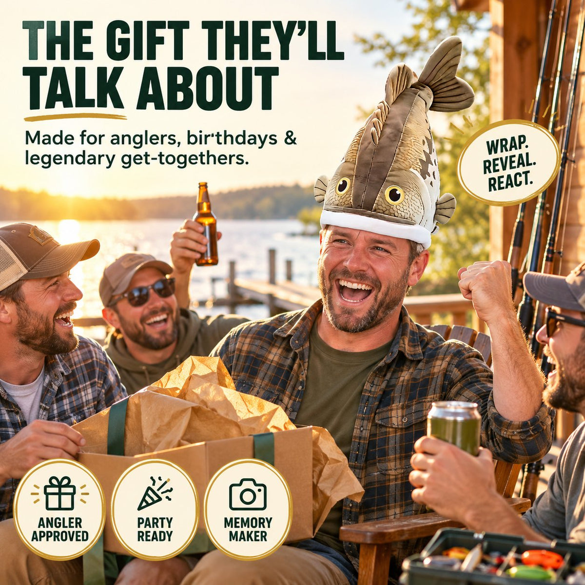 🔥49% OFF🐟 Funny 3D Fish Hat — Funny Fishing Gift for Anglers, Lake Days & Parties