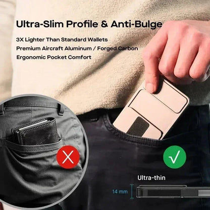 💯🏆 ✨ Smart Minimalist Wallet 2.0 – Slim Metal Card Holder with Built-In Tracker, RFID Blocking & MagSafe Compatibility🧲