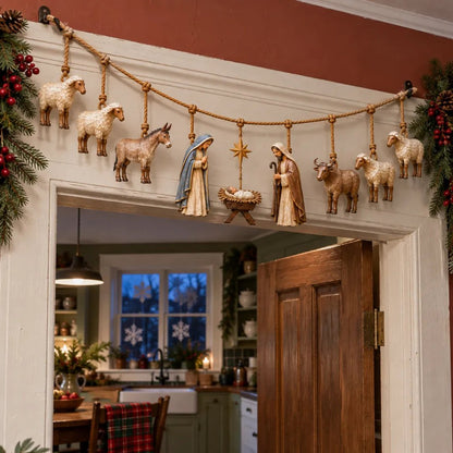 ✝️🎄Handcrafted Wooden Nativity Garland✝️🎄