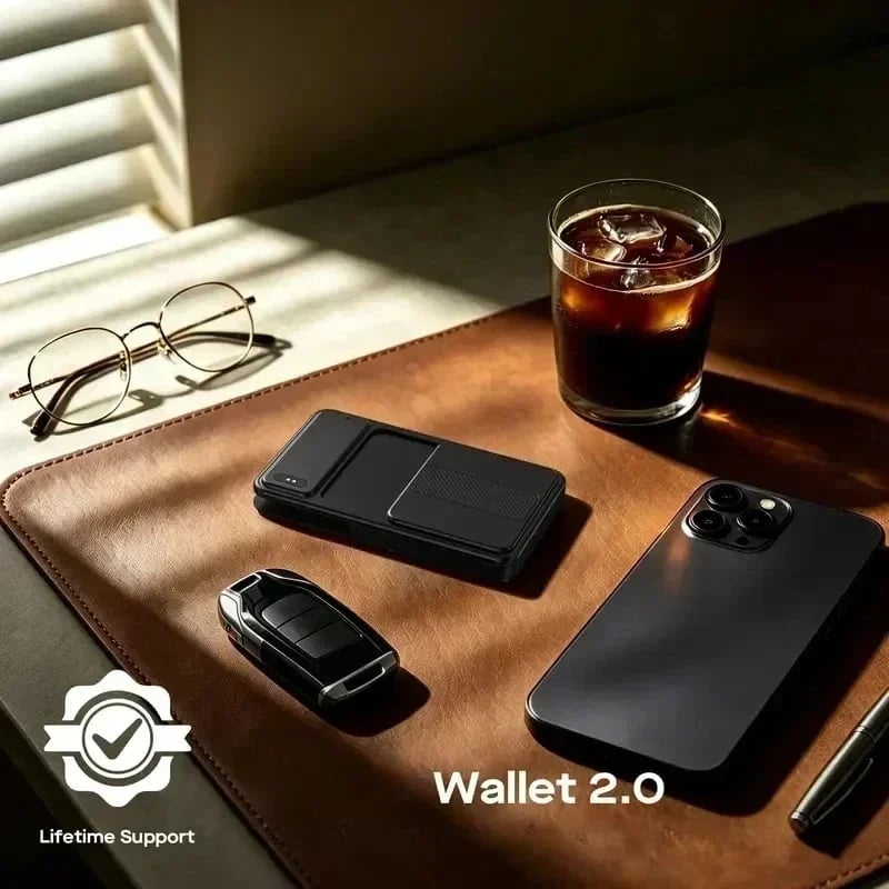 💯🏆 ✨ Smart Minimalist Wallet 2.0 – Slim Metal Card Holder with Built-In Tracker, RFID Blocking & MagSafe Compatibility🧲