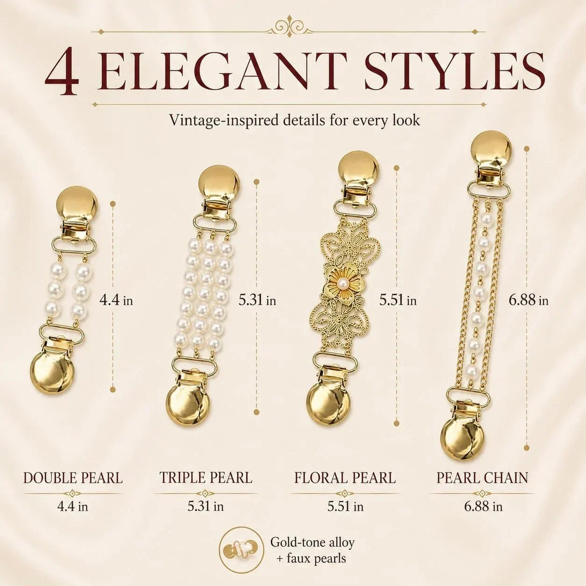 📿Women’s Pearl Chain Collar Clip💎