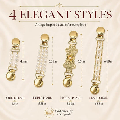 📿Women’s Pearl Chain Collar Clip💎