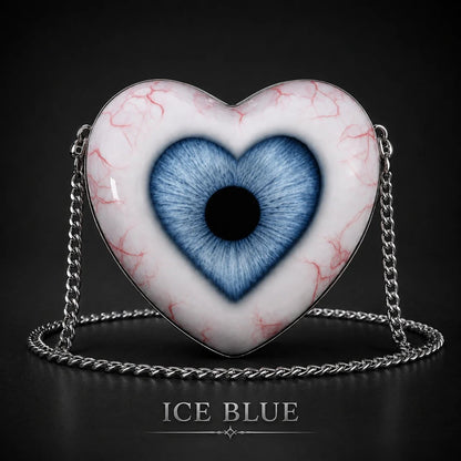 Gothic Heart Eye Crossbody Bag – Chain Statement Purse
