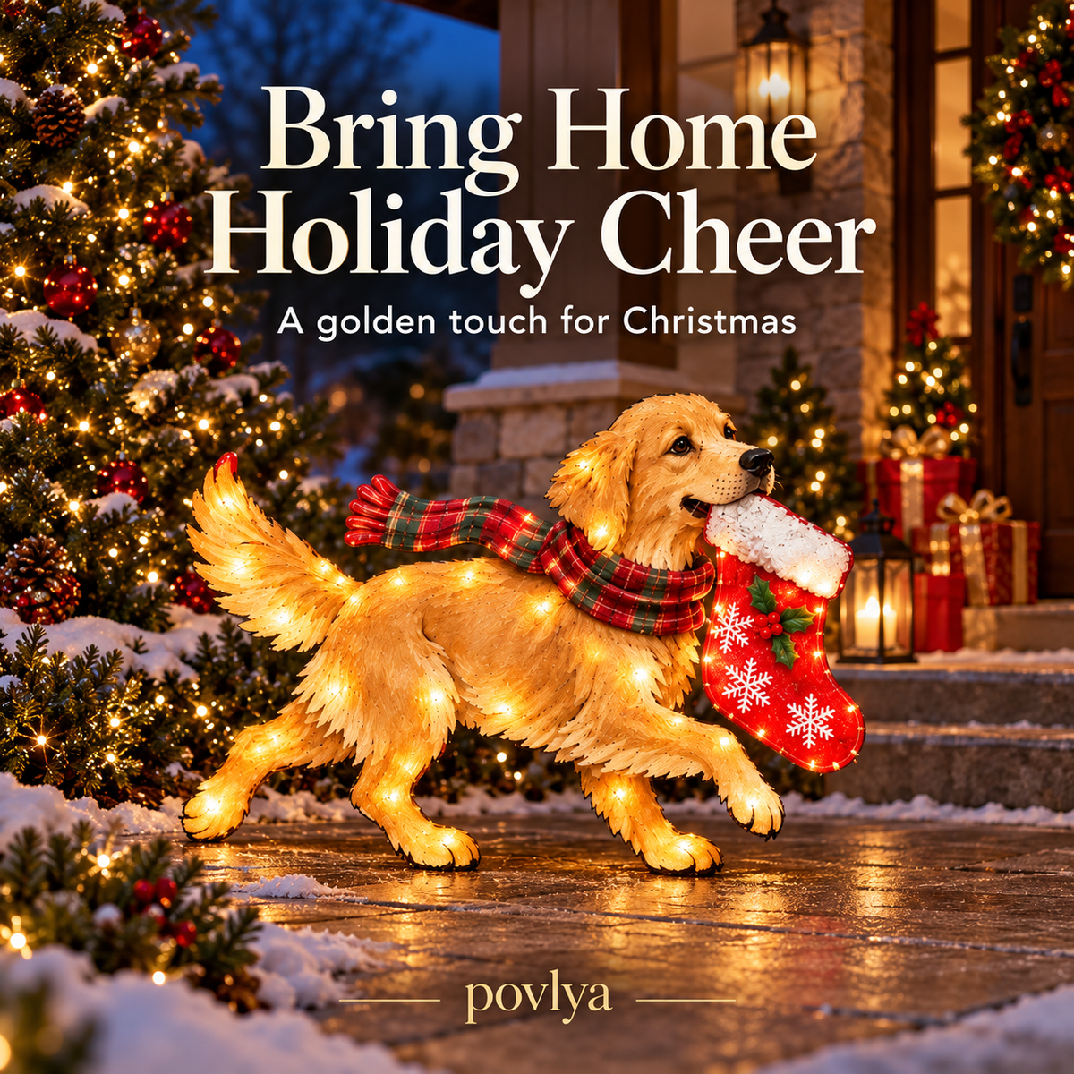 🐕 Light-Up Golden Retriever Christmas Yard Stake 🎄 The Goodest Boy of Christmas!
