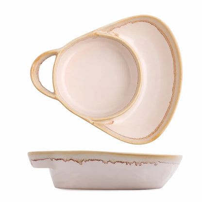Keep Dips Crisp Instantly! Retro Ceramic Divided Baking Dish