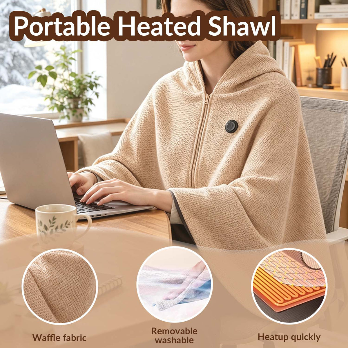 ❄️ Heated Wearable Blanket – Stay Warm at Your Desk Without Bulky Layers