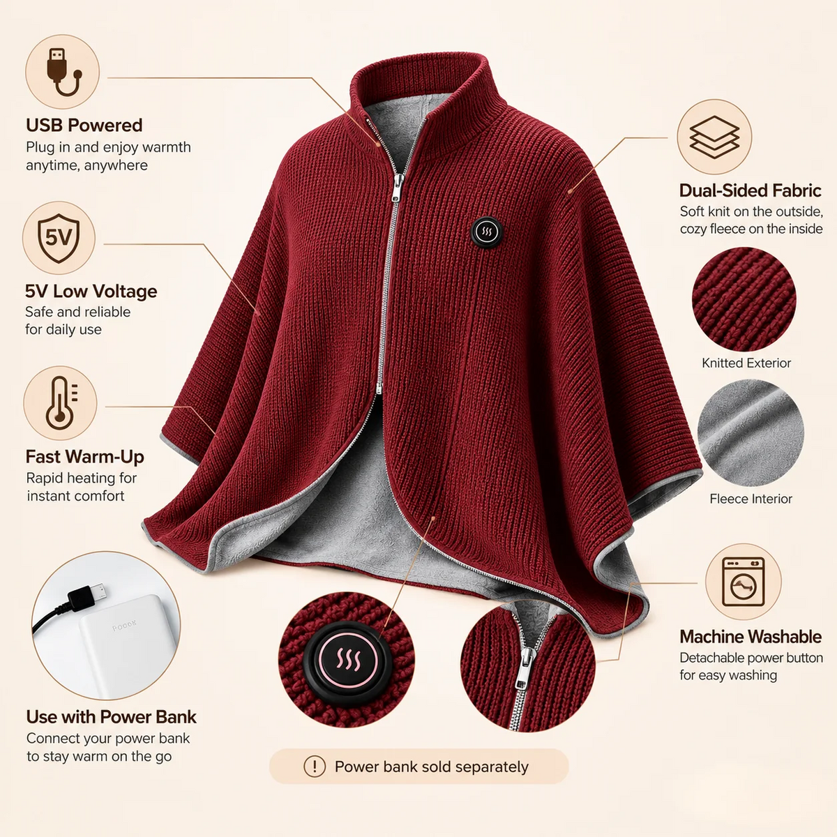 ❄️ Heated Wearable Blanket – Stay Warm at Your Desk Without Bulky Layers