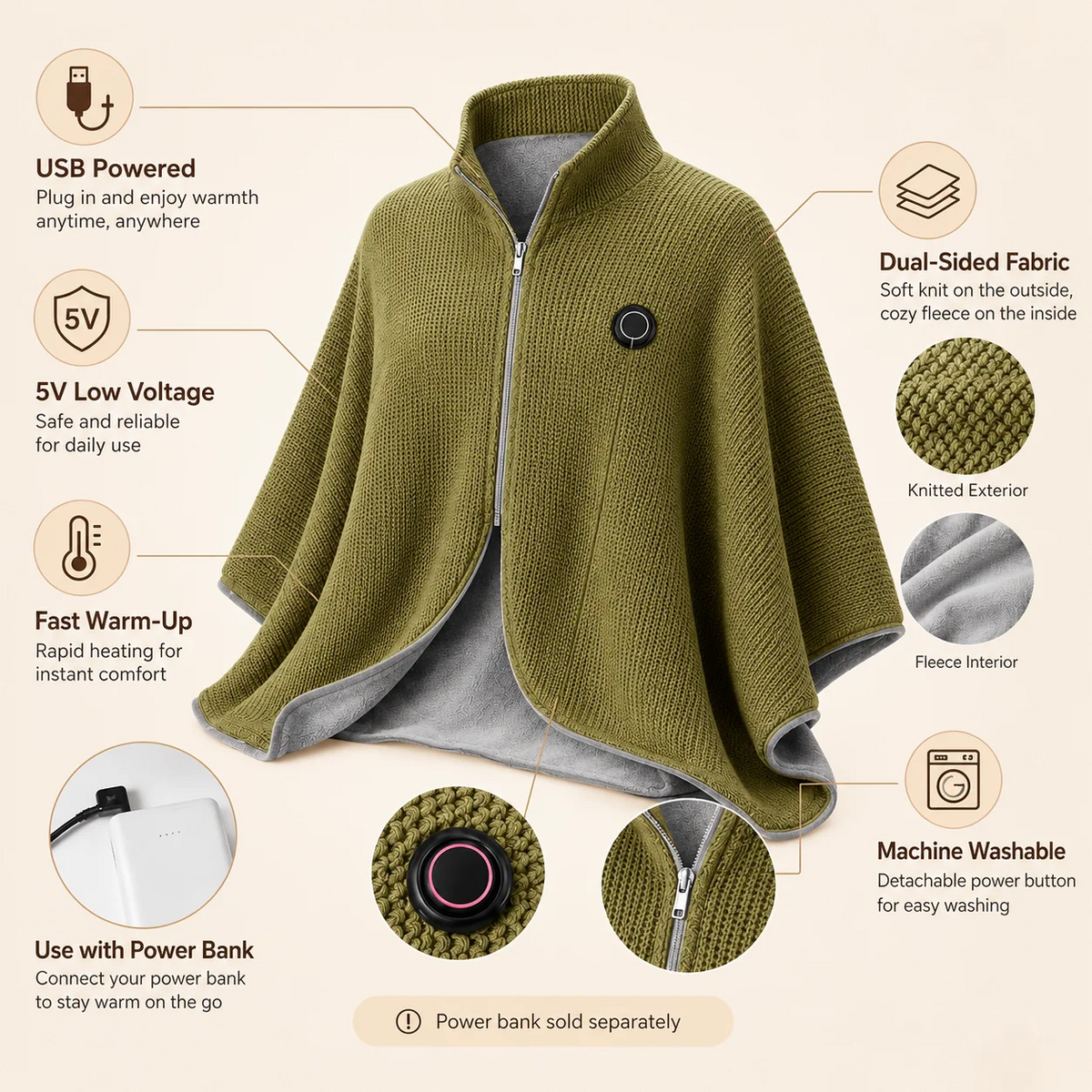 ❄️ Heated Wearable Blanket – Stay Warm at Your Desk Without Bulky Layers