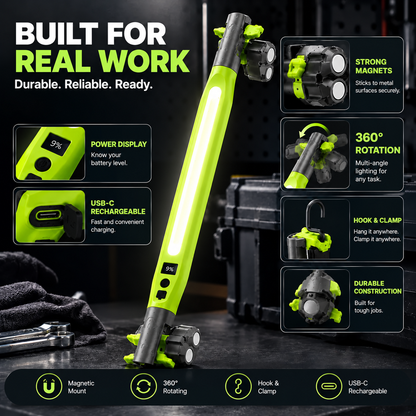 🔦 Rechargeable  Work Light | Magnetic 360° Garage Repair Lamp