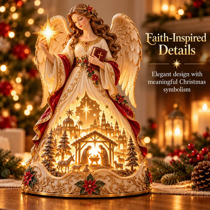 ✨ Angel of Bethlehem Glow™ – Lighted Nativity Christmas Table Decor