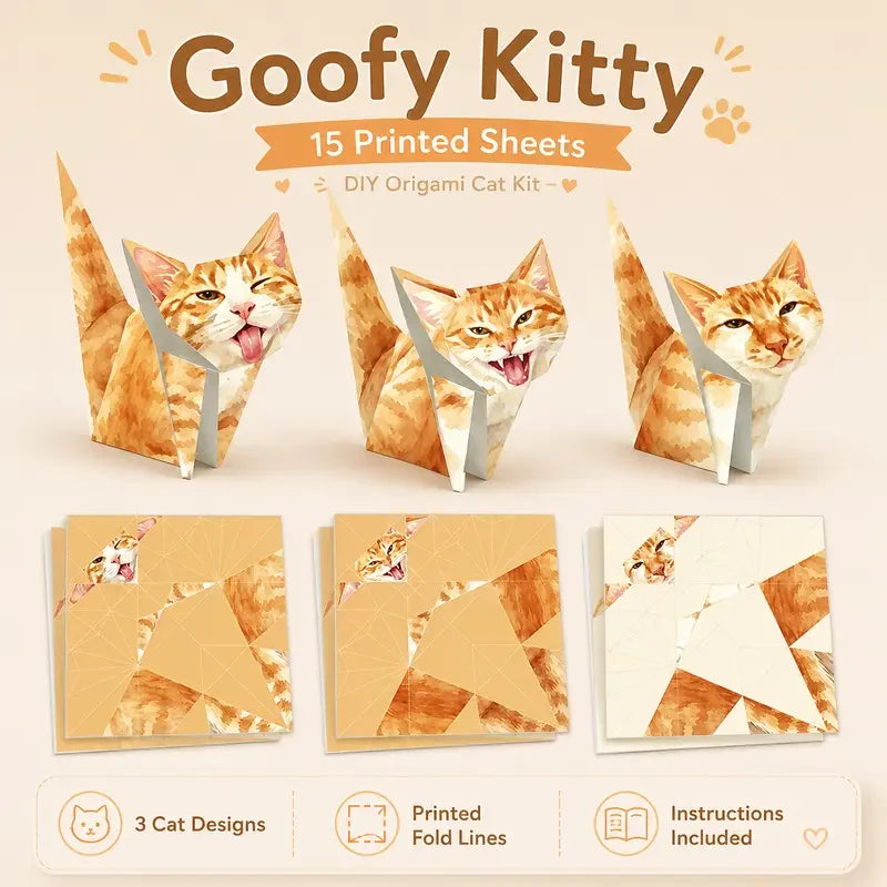 🐱Kitty World 3D Cat Origami Kit