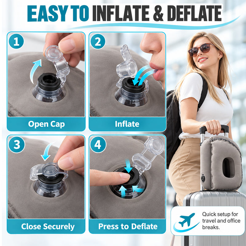 ✈️ Inflatable Airplane Sleep Pillow – Sleep Better on Every Flight😴
