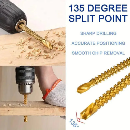 🛠️ 6-Piece Serrated Side-Cutting Drill Bit Set – Drill, Slot, Shape & Enlarge Holes