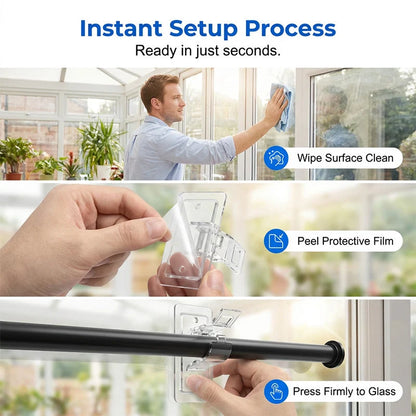 🔥4pcs Heavy-duty Self-adhesive Rod Support Brackets
