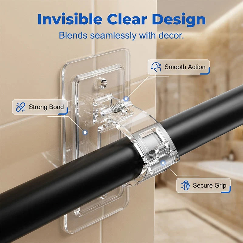 🔥4pcs Heavy-duty Self-adhesive Rod Support Brackets