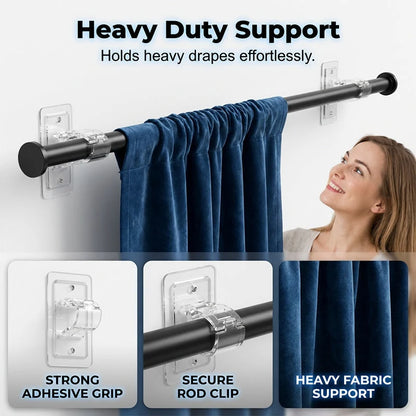 🔥4pcs Heavy-duty Self-adhesive Rod Support Brackets