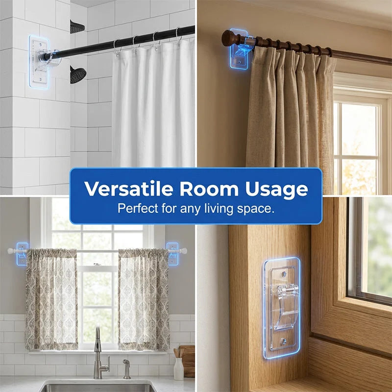 🔥4pcs Heavy-duty Self-adhesive Rod Support Brackets