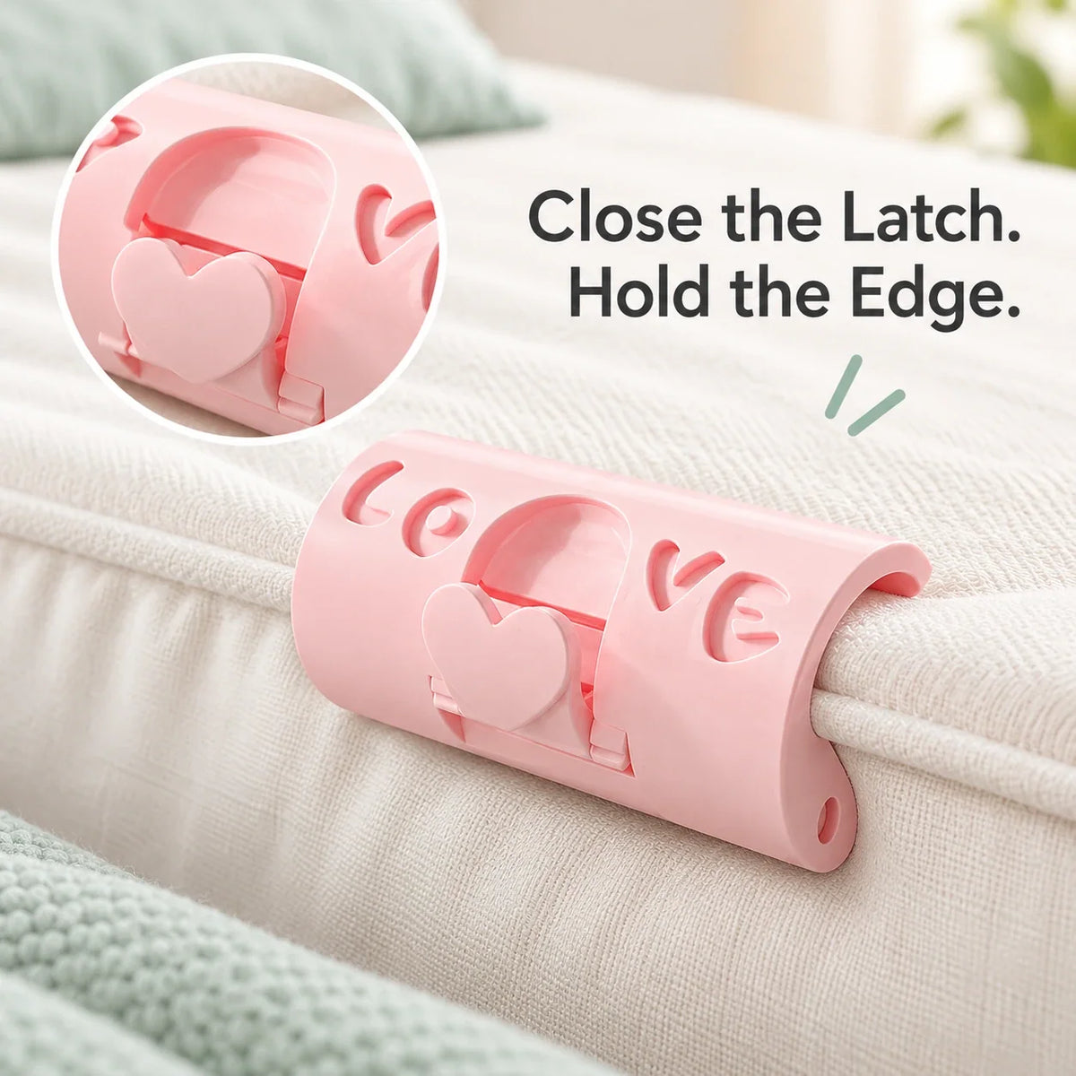 Adjustable Bed Sheet Clips — Heart-Lock Grippers to Help Keep Sheets in Place
