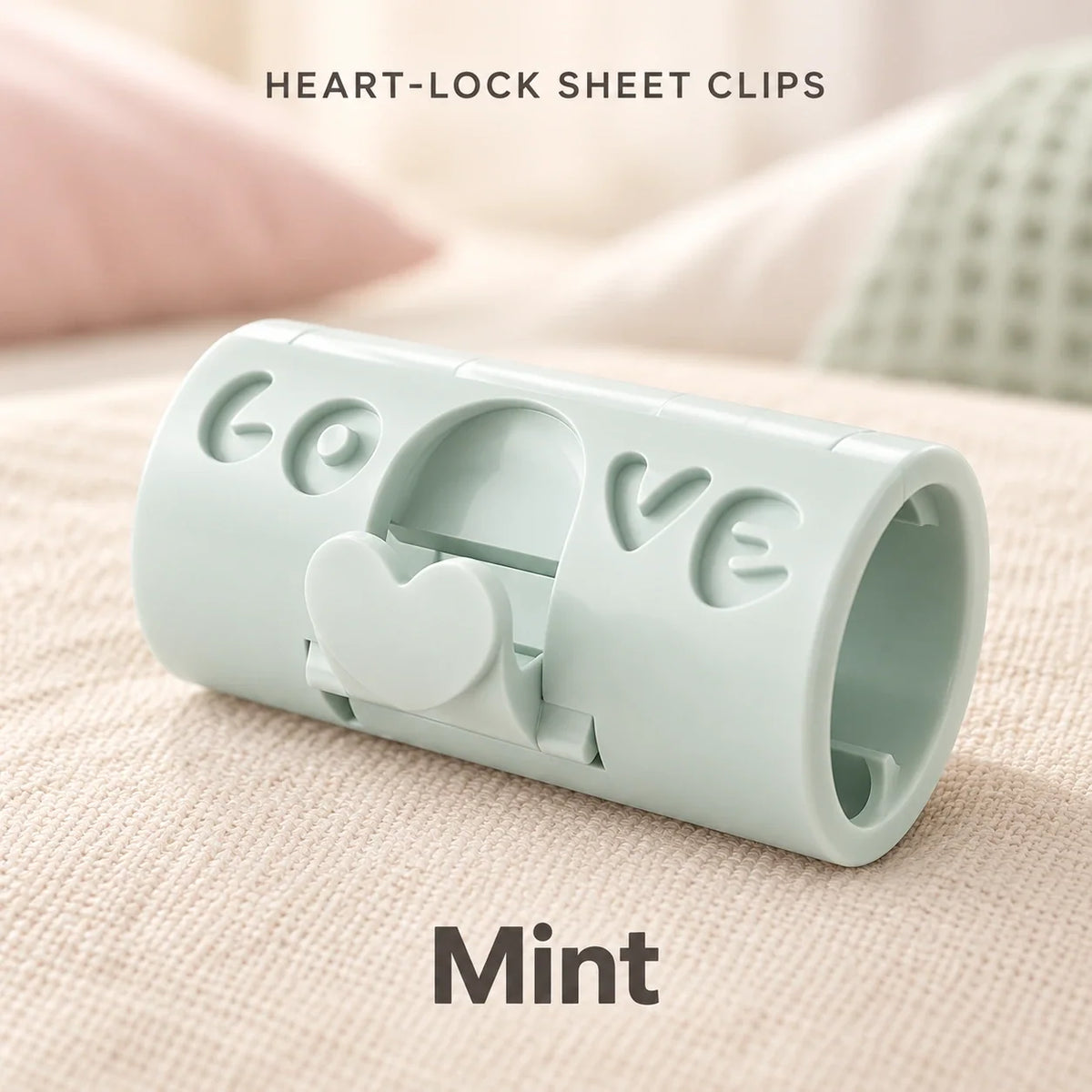 Adjustable Bed Sheet Clips — Heart-Lock Grippers to Help Keep Sheets in Place