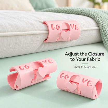 Adjustable Bed Sheet Clips — Heart-Lock Grippers to Help Keep Sheets in Place