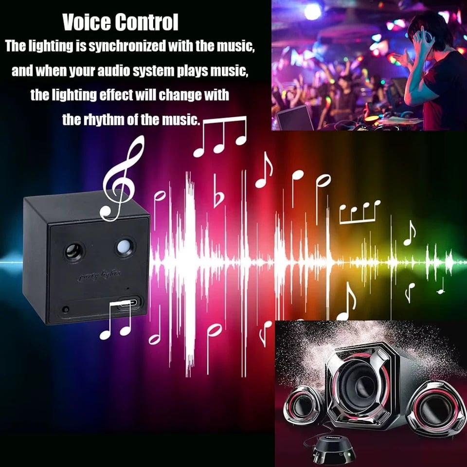Portable Mini Portable Stage Lights - Rechargeable Disco Party Atmosphere Lights