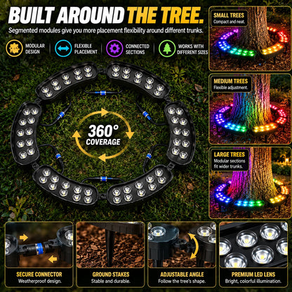 🎄 Make Every Tree Glow for Christmas – Solar RGB Landscape Ring Light💜💙💚