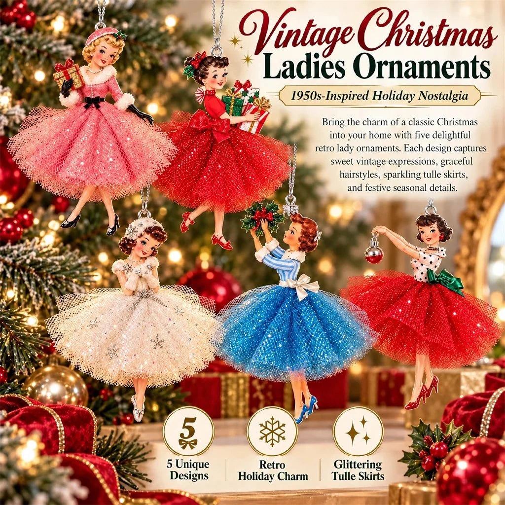 🔥 49% OFF - Vintage Christmas Lady Ornaments – 1950s-Inspired Holiday Charm 🎄