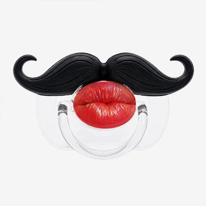 Red Lips and Mustache Baby Pacifier