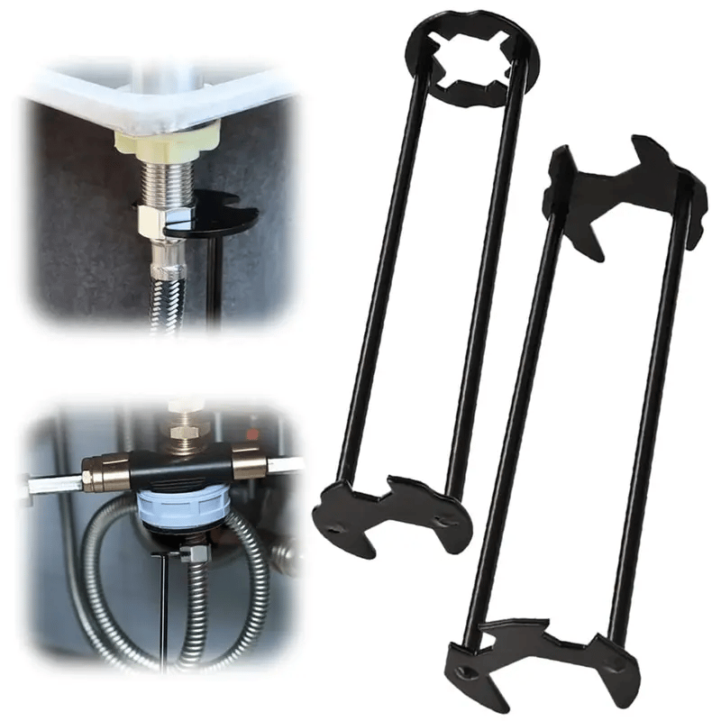 2PCS Basin Wrench, Upgraded Multifunctional Sink Wrench Faucet Wrenchs Tight Space Universal Installer Tool for Bathroom Kitchen (2PC Set)