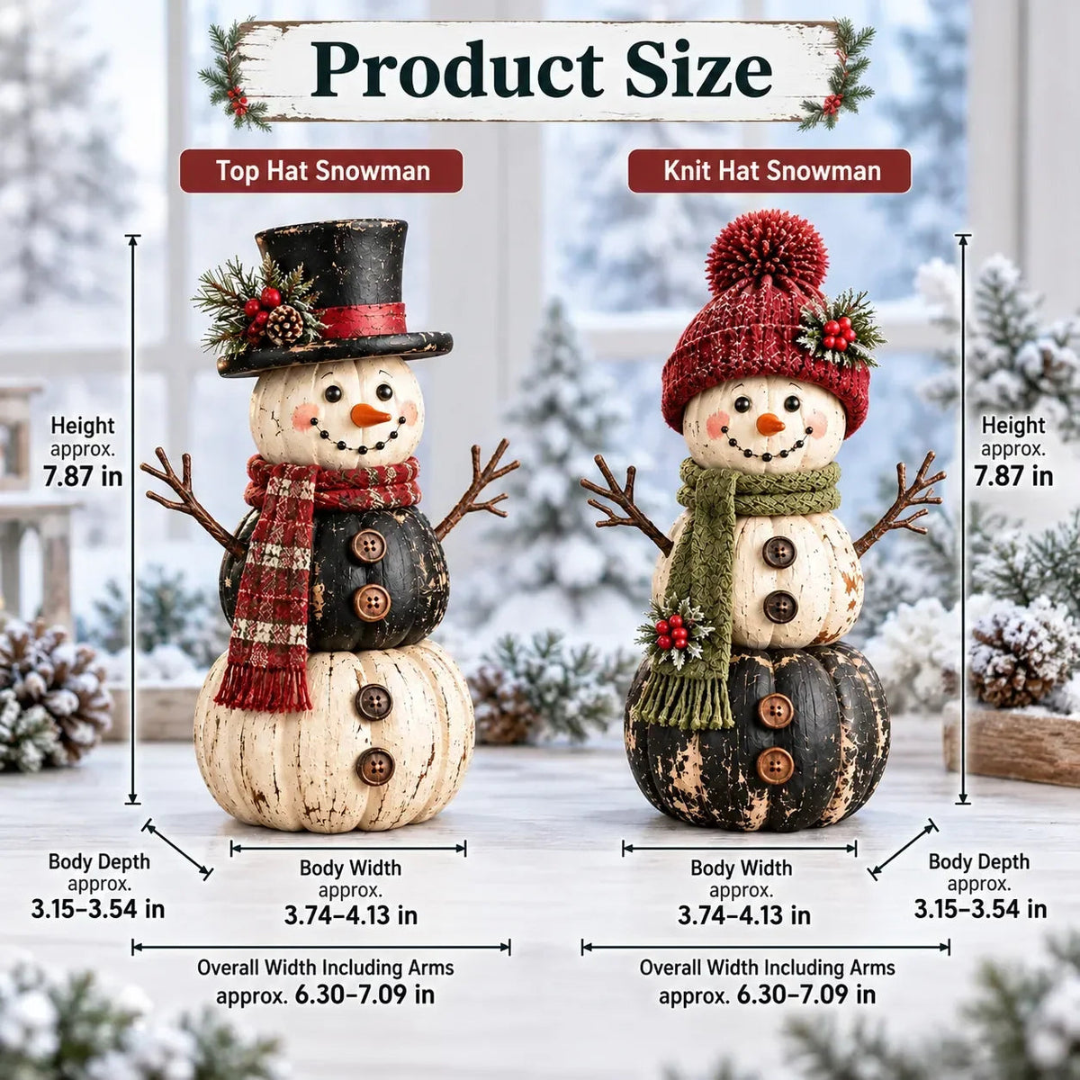 🎃 Vintage Pumpkin Snowman Duo – Whimsical Seasonal Decor with Nostalgic Charm ⛄