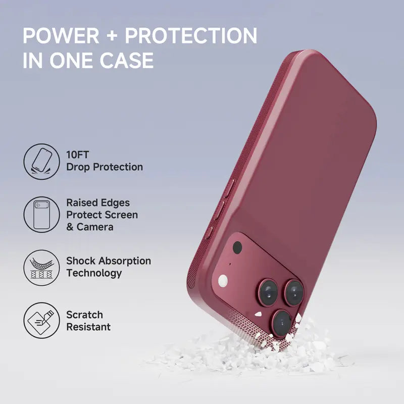 🔋Power Case for iPhone  – Slim Protective Battery Case & Dual Charging Power Bank Kit, Type-C Fast Charge, Lightweight Lightweight & Perfect Couple Gift