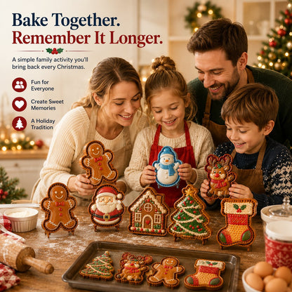 ⏳ 49% OFF – 🎄 9-Piece Mini Christmas Cake Mold Set | Reusable, embossed molds for creating detailed Santa, snowman, reindeer, Christmas tree, and holiday cakes 🥧✨