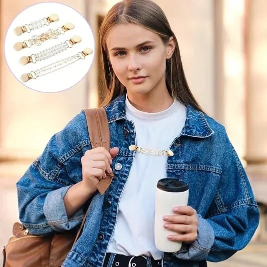 📿Women’s Pearl Chain Collar Clip💎