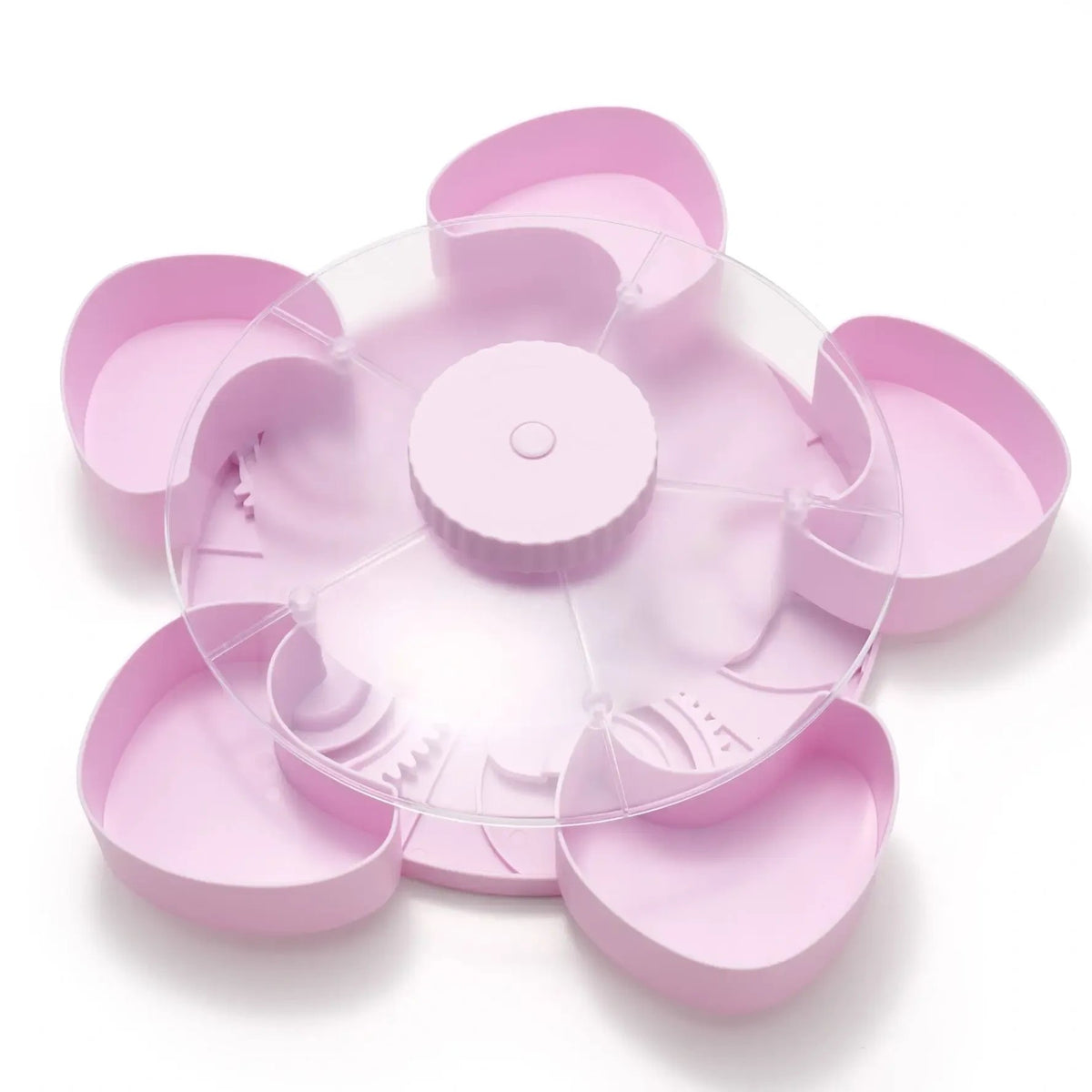 Hot Sale🍿✨ Divided Spin & Snack Serving Tray – 5-Compartment Rotating Party Platter