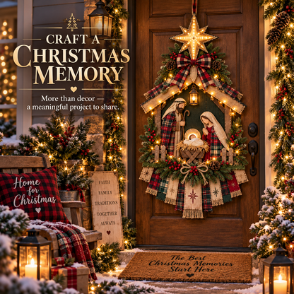 ⏳ 49% OFF – DIY Lighted Christmas Nativity Scene Door Hanging Kit 🎄