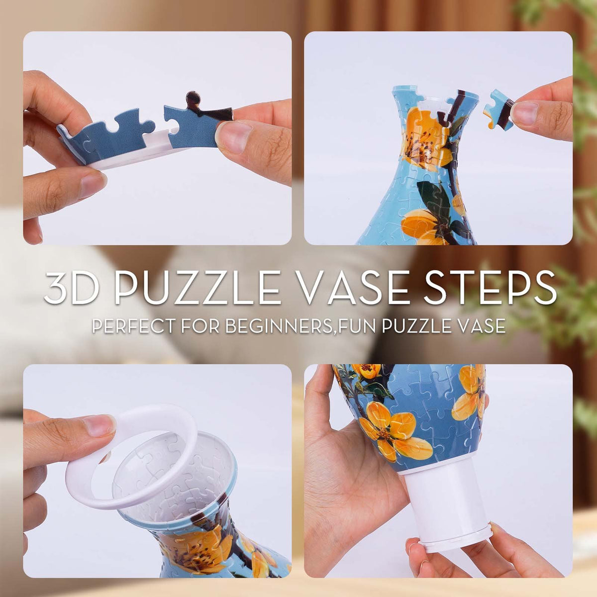 3D Puzzle Vase for Adults, Jigsaw Puzzle Vase for Flower