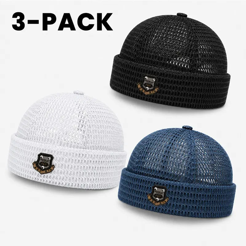 Lightweight Netting Beanie - BreathableCuffed skull cap for Summer Runs