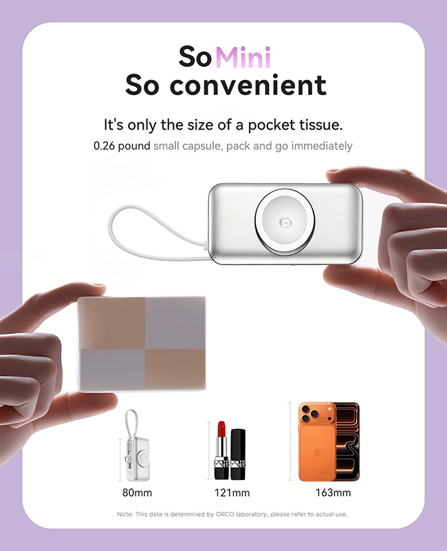 🔋 3-in-1 Power Bank – Integrated Cable & Foldable Wall Plug – Wireless Watch Charger for iPhone & Android ✈️