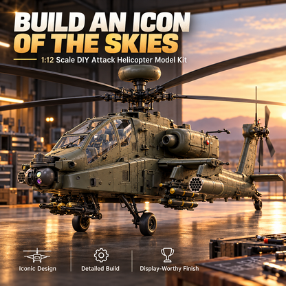 🔥 FLASH SALE 49% OFF 🚁 Apache Attack Helicopter Model Kit ✨ Build Your Own Military Legend!