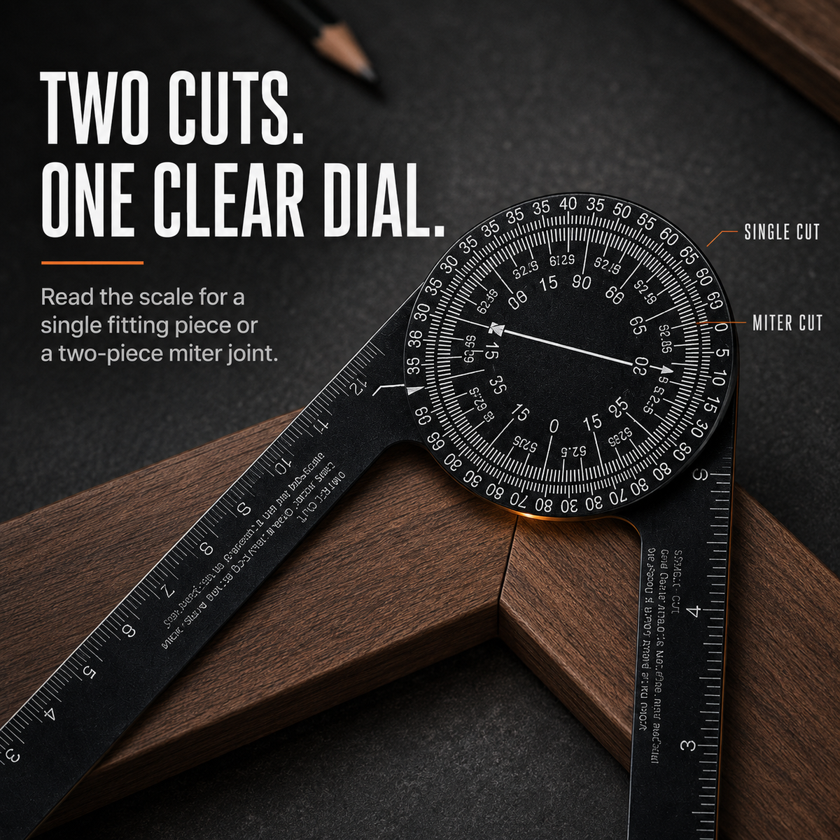 📐 Aluminum Miter Saw Protractor – Dual-Scale Angle Finder
