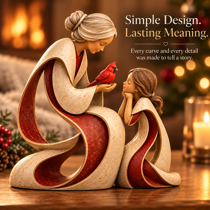 🔥 LAST DAY 50% OFF 🔥Love Passed Down™ – Grandmother & Granddaughter Cardinal Keepsake Sculpture
