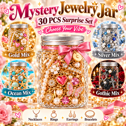 30-Piece Mystery Jewelry Jar – Surprise Rings, Earrings, Necklaces & Bracelets | 4 Style Themes
