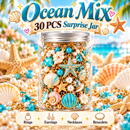 30-Piece Mystery Jewelry Jar – Surprise Rings, Earrings, Necklaces & Bracelets | 4 Style Themes