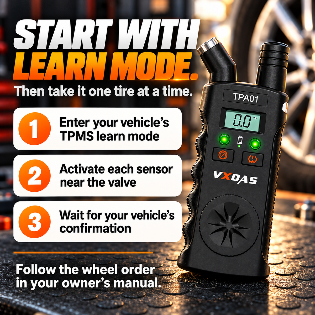 🔧2-in-1 TPMS Relearn Tool with Digital Tire Pressure Check