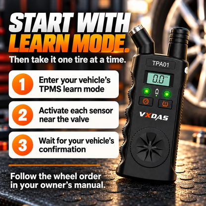 🔧2-in-1 TPMS Relearn Tool with Digital Tire Pressure Check